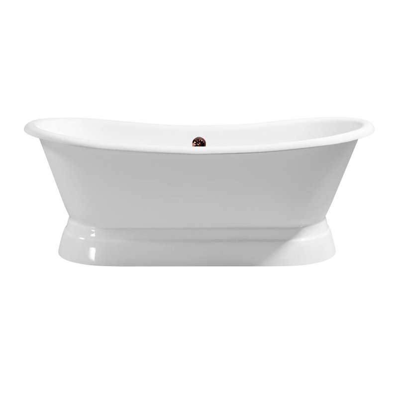 StreamlineBath 71" x 32" Freestanding Soaking Porcelain Enameled Cast